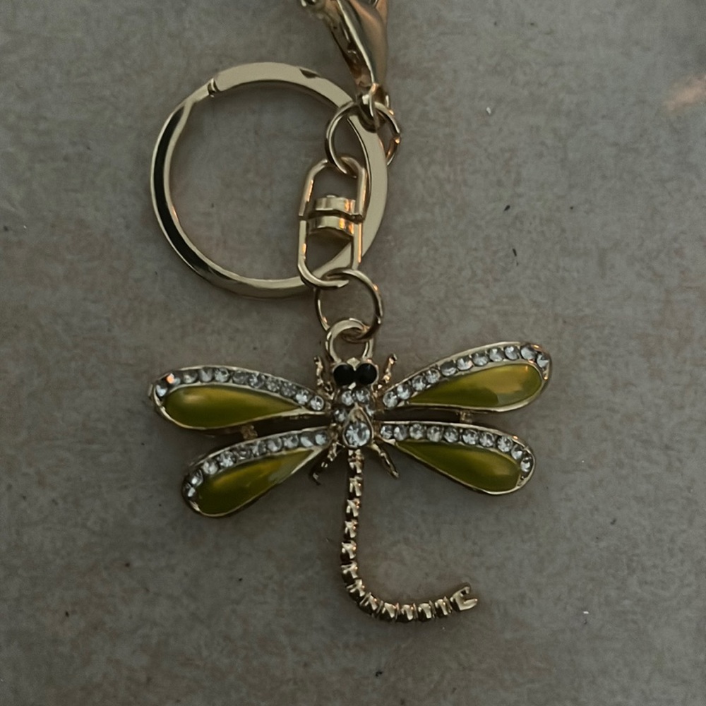 Gold dragon fly keychain